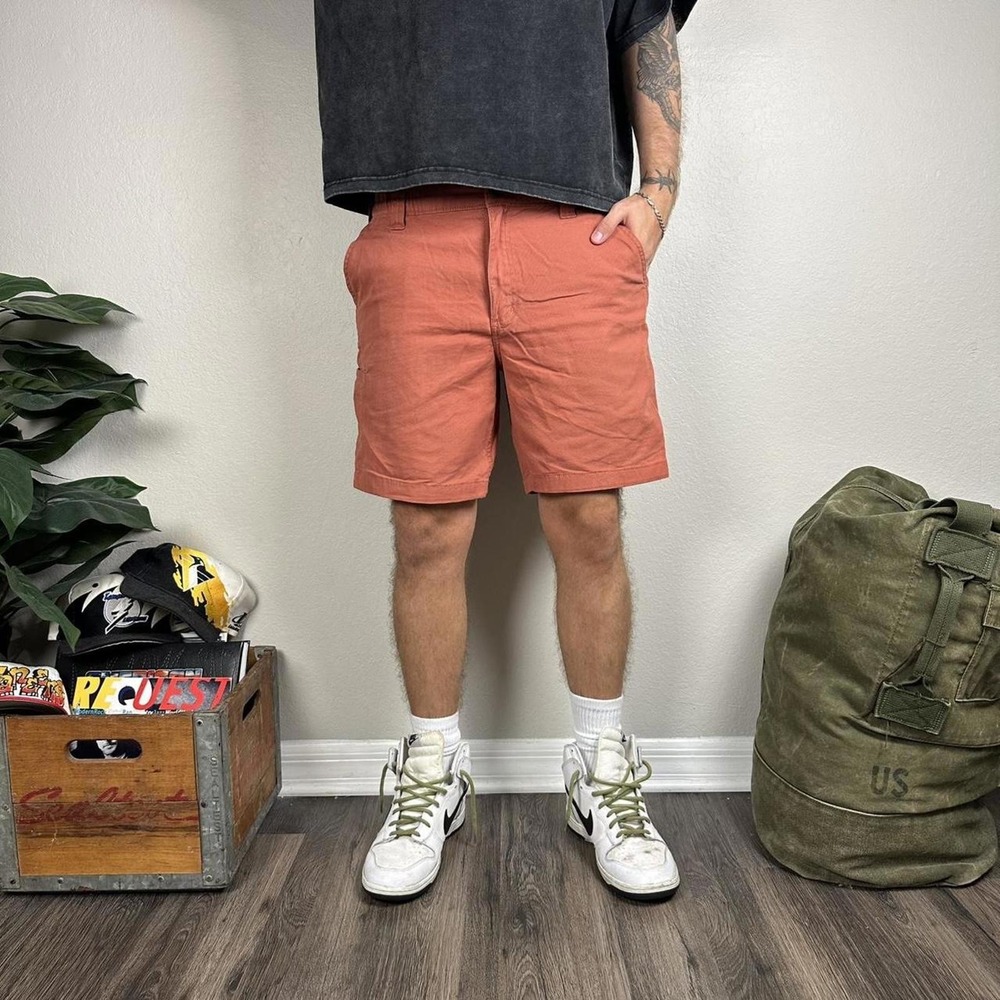 Carhartt orange carpenter workwear shorts Men's Size 34x8 Utility outdoor